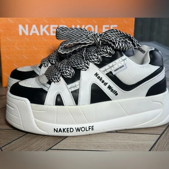 Original Naked Wolfe Black and White Unisex Sneakers - Picture 10 of 17